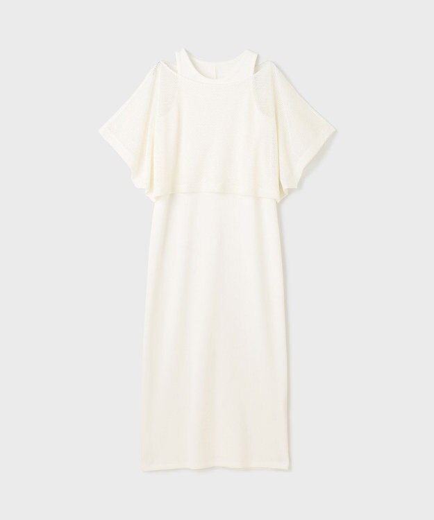 GRACE CONTINENTAL メッシュレイヤードワンピース ホワイト