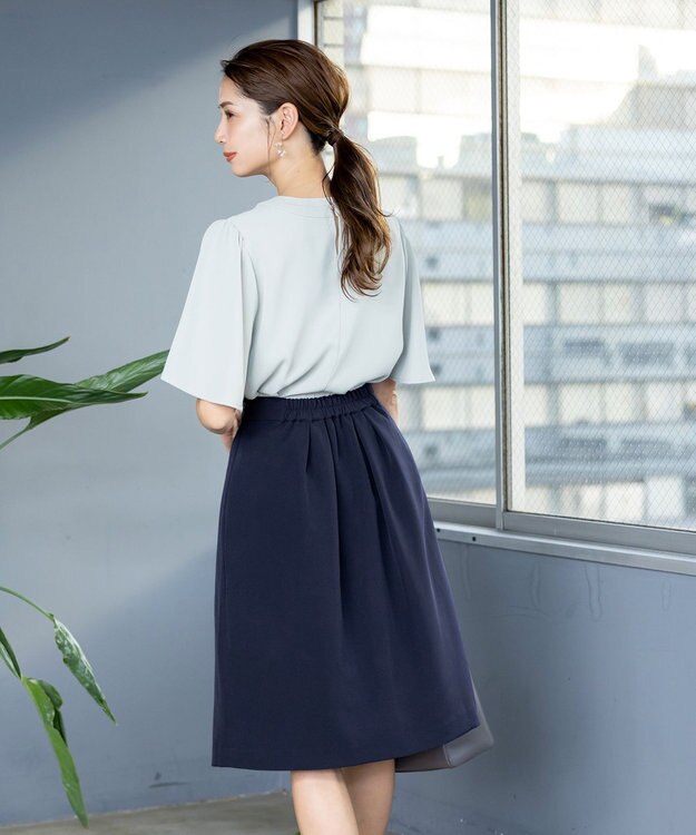 Tiaclasse 【ダブルクロス・洗える】アシメタックスカート ネイビー