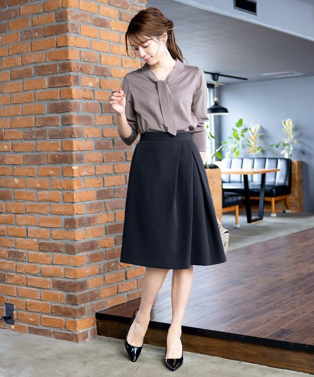 Tiaclasse 【ダブルクロス・洗える】アシメタックスカート ブラック