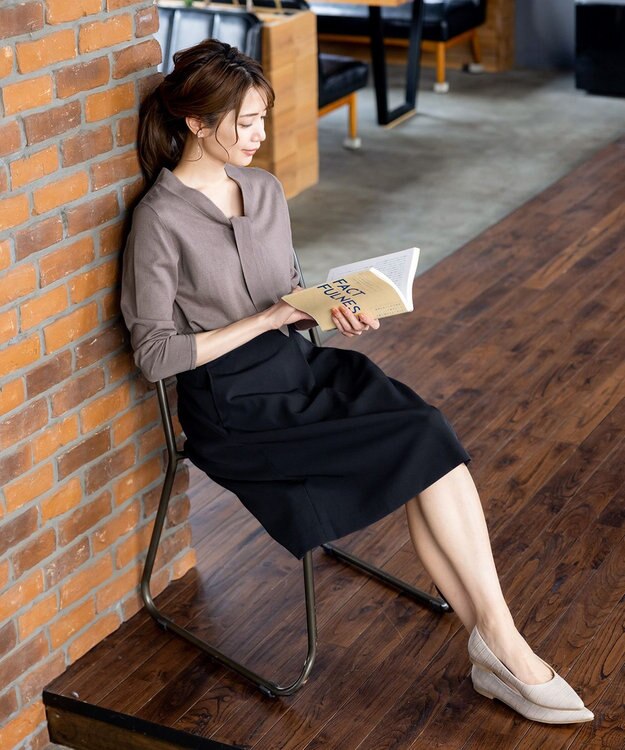 Tiaclasse 【ダブルクロス・洗える】アシメタックスカート ブラック