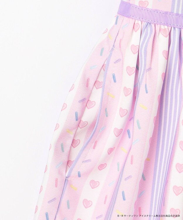 ANY KIDS 【any FAM×サーティワン アイスクリーム】ストライプ ワンピース ラベンダー