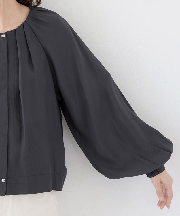 Tiaclasse 【新色追加・洗える】シアーブルゾン チャコールグレー