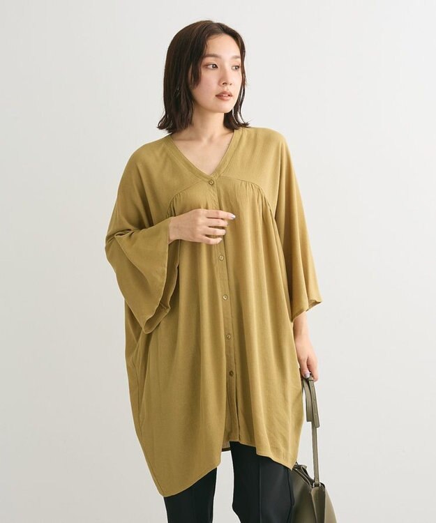 Green Parks クレープチュニック Khaki