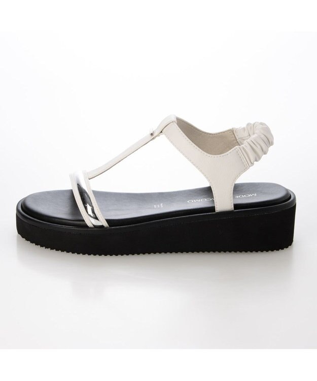 MODE ET JACOMO <MODE ET JACOMO>柔らか厚底ストラップサンダル ホワイト