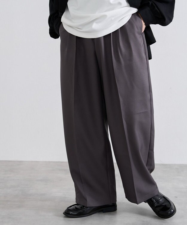 WEGO ワイドストレートスラックス グレー