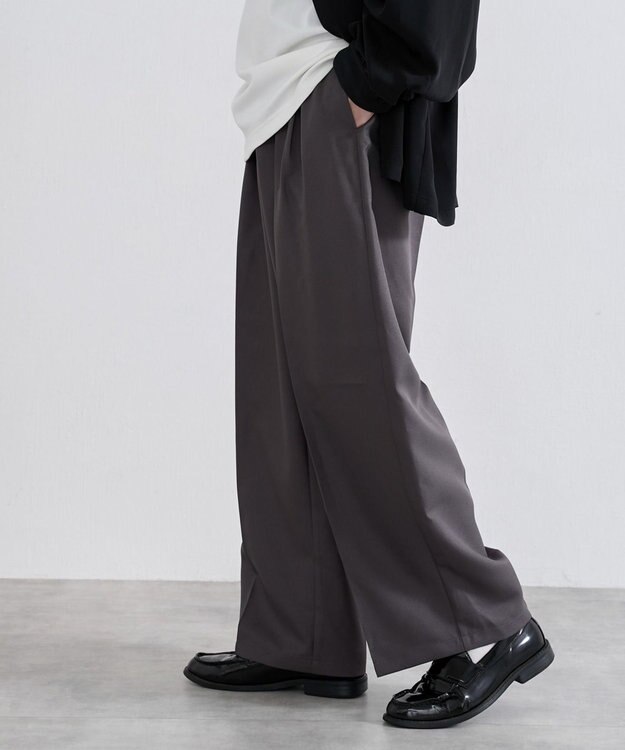 WEGO ワイドストレートスラックス グレー