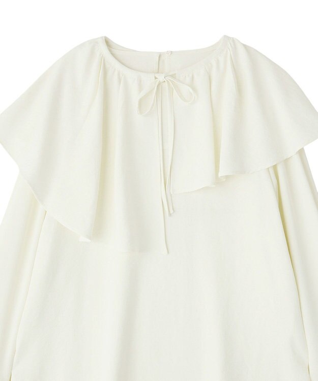 CRAFT STANDARD BOUTIQUE ＜セレモニー＞着脱可能/2WAYフリルカラーブラウス Off White
