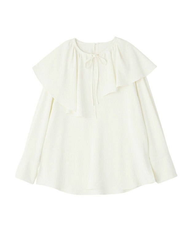 CRAFT STANDARD BOUTIQUE ＜セレモニー＞着脱可能/2WAYフリルカラーブラウス Off White