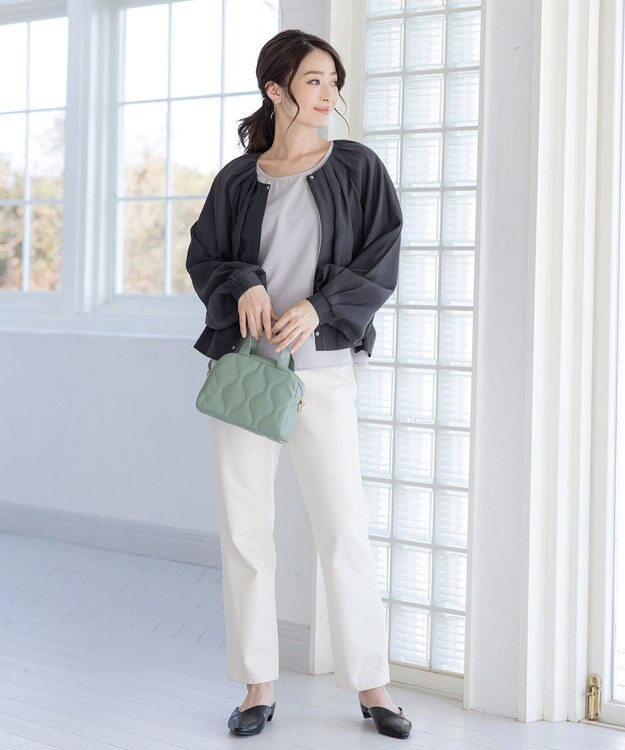 Tiaclasse 【新色追加・洗える】シアーブルゾン チャコールグレー