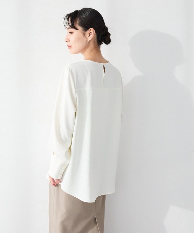 CRAFT STANDARD BOUTIQUE ＜セレモニー＞着脱可能/2WAYフリルカラーブラウス Off White
