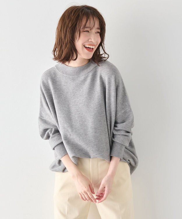 ANY L 【6色展開】ムースタッチボクシーニット グレー