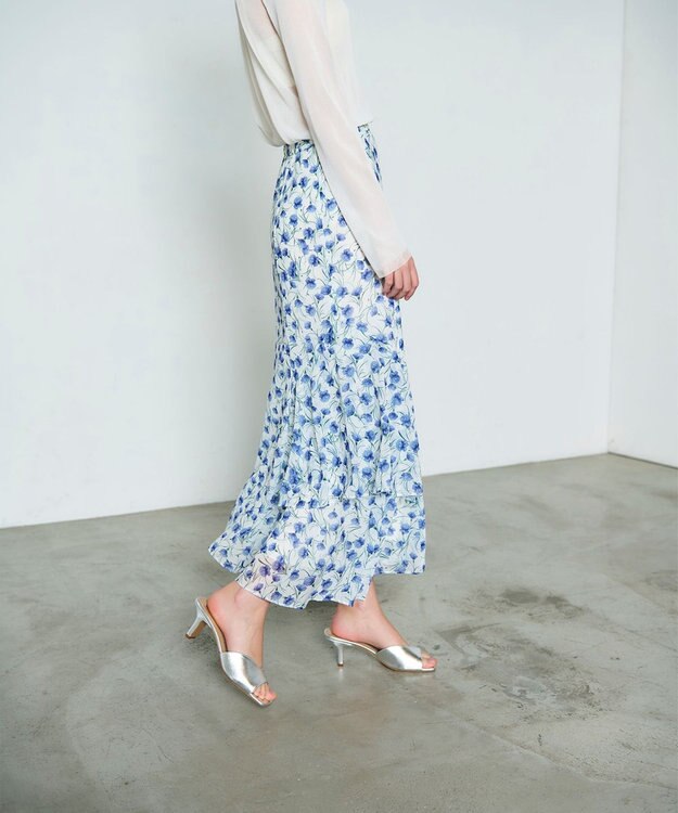 GRACE CONTINENTAL スモールフラワーマーメイドスカート キナリ