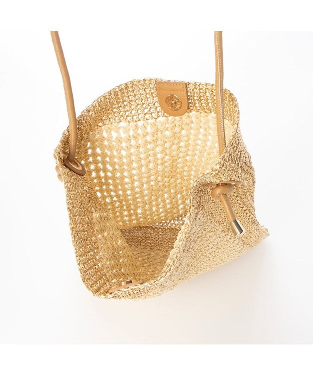UNBILLION カシュカシュ cachecache / メタリックヤーンパネル編みトート ゴールド