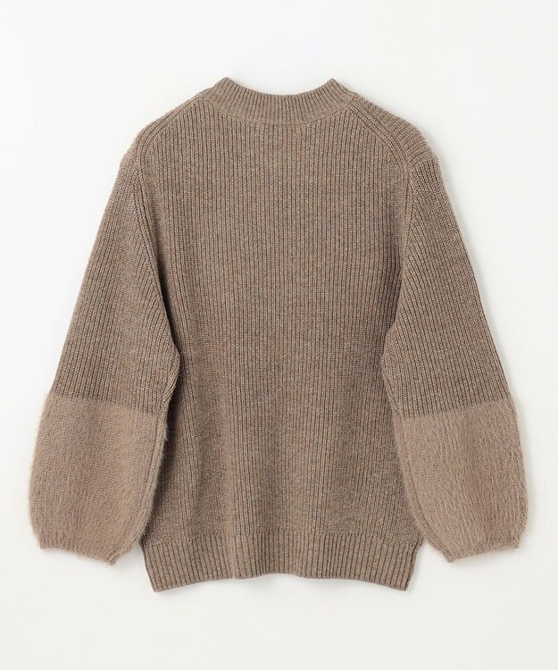 ANY ラムウールフェザーコンビプルオーバー モカ