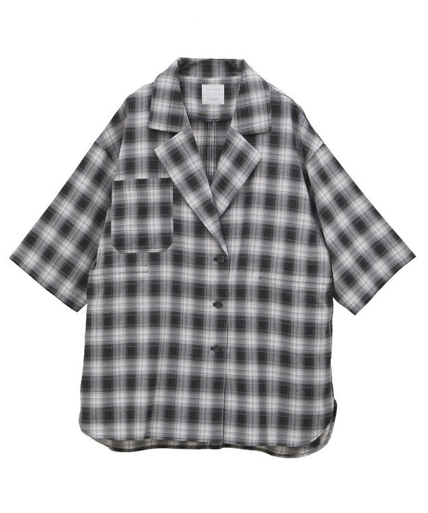 Green Parks チェック５分袖ジャケット Black