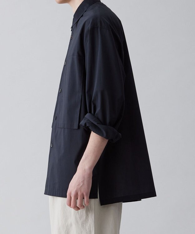 UNFILO MENS 【撥水】 コットンシャツ ブラック