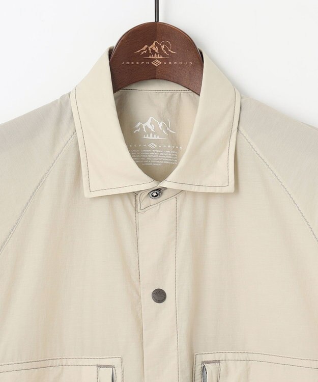 JOSEPH ABBOUD MOUNTAIN 【軽量/ECO撥水/ストレッチ/男女兼用】ライトワッシャー アウトドア 半袖 シャツ ライトグレー系