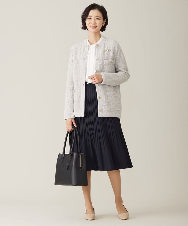 J.PRESS LADIES 【WEB限定カラーあり・洗える】TWEED ニット カーディガン ライトグレー系5