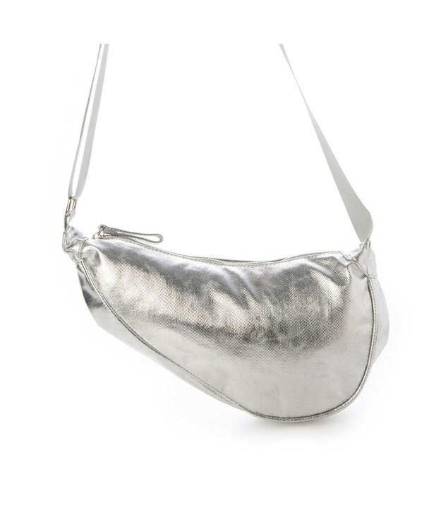 UNBILLION カシュカシュ cachecache / アシンメトリーメタリックショルダーバッグ シルバー