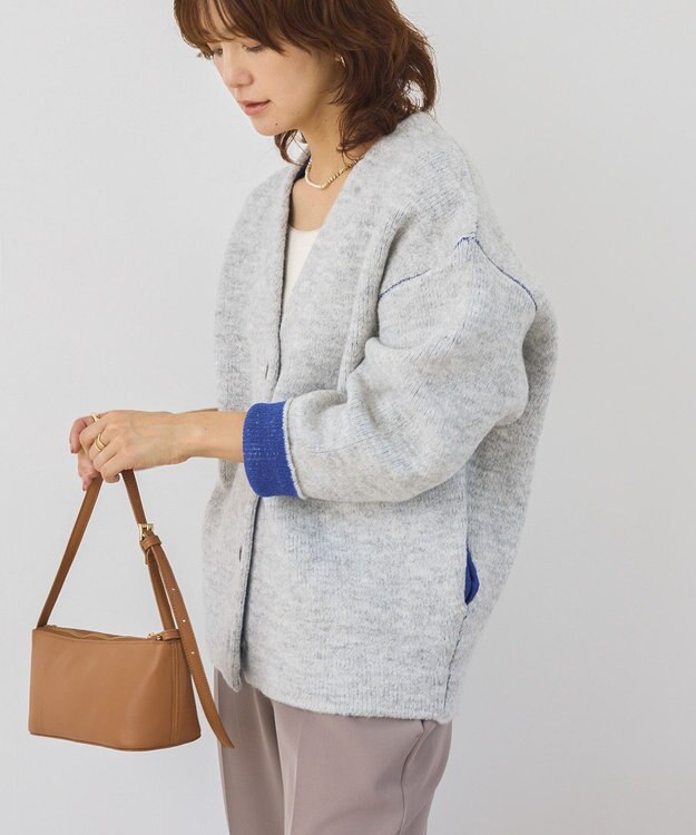 AMERICAN HOLIC ＶネックＷフェイスニットカーディガン Beige