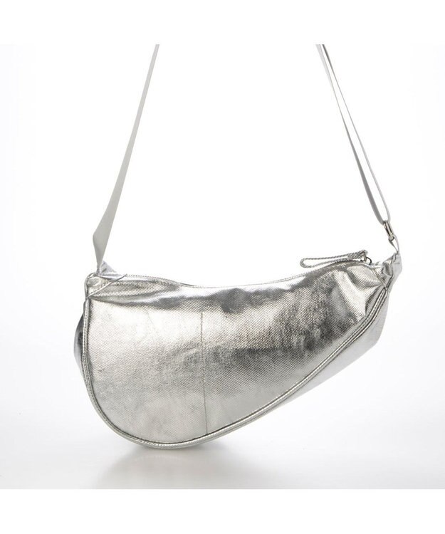 UNBILLION カシュカシュ cachecache / アシンメトリーメタリックショルダーバッグ シルバー