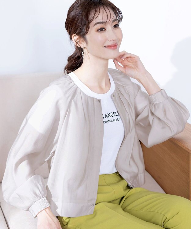 Tiaclasse 【新色追加・洗える】シアーブルゾン グレージュ