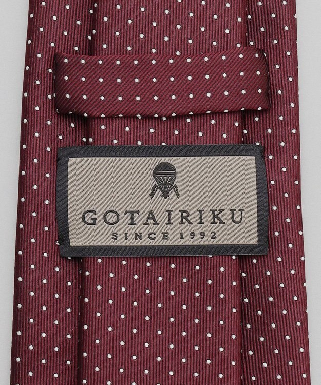 GOTAIRIKU 定番【日本製】シルク ネクタイ_ピンドット ワイン系8