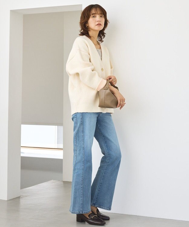 AMERICAN HOLIC ＶネックＷフェイスニットカーディガン Beige