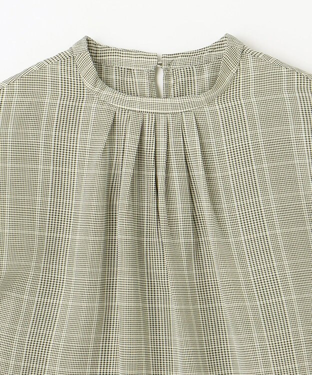 ANY 【洗濯機可能】プリントブラウス モカ系チェック