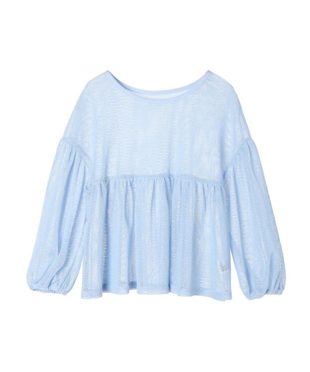 earth music&ecology マルチｗａｙカラーメッシュブラウス Light Blue