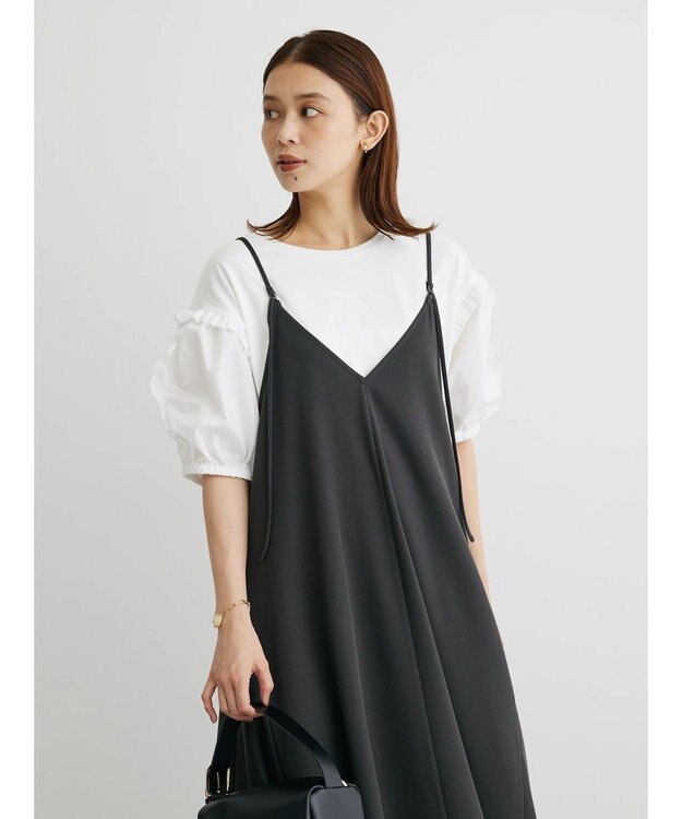 Green Parks BEST PRICE 前後２ｗａｙカットリブキャミワンピース Gray