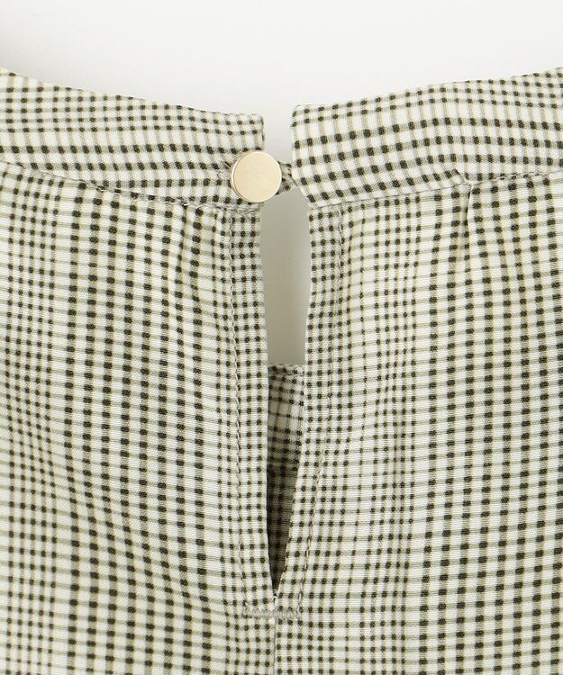 ANY 【洗濯機可能】プリントブラウス モカ系チェック