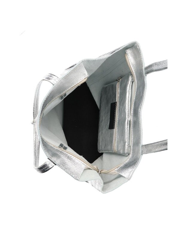 INTER-CHAUSSURES 【ANDREA CARDONE ITALI】メタリックレザートートバッグ シルバー