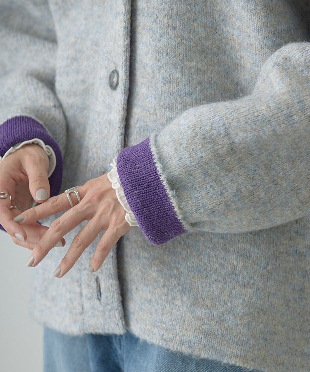 AMERICAN HOLIC ＶネックＷフェイスニットカーディガン Purple