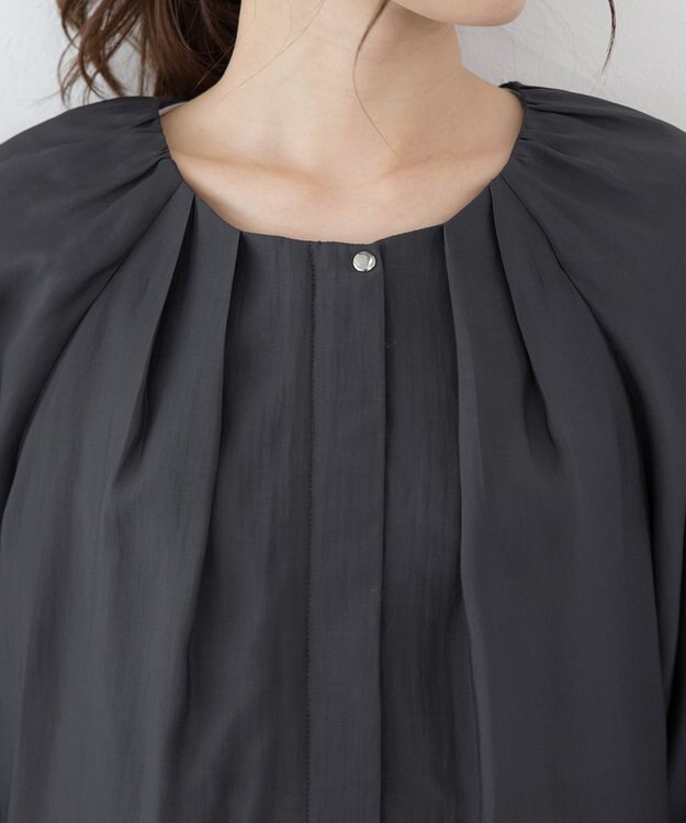 Tiaclasse 【新色追加・洗える】シアーブルゾン チャコールグレー