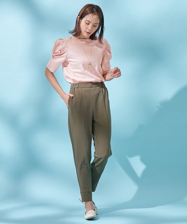 ANY L 【洗濯機可能/ウエストゴム】楽映えショグパン カーキ