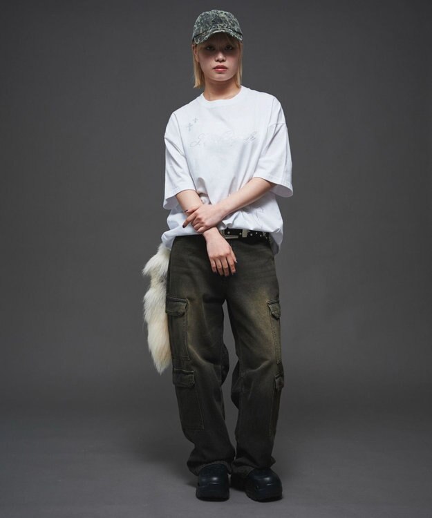 WEGO 【ユニセックス着用ITEM】ラインストーングラフィックT（SS） ホワイト