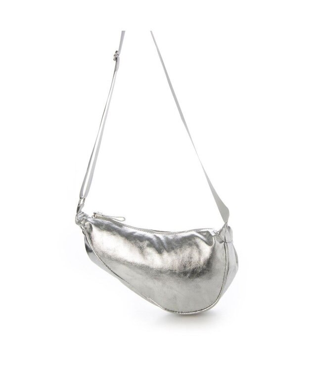 UNBILLION カシュカシュ cachecache / アシンメトリーメタリックショルダーバッグ シルバー