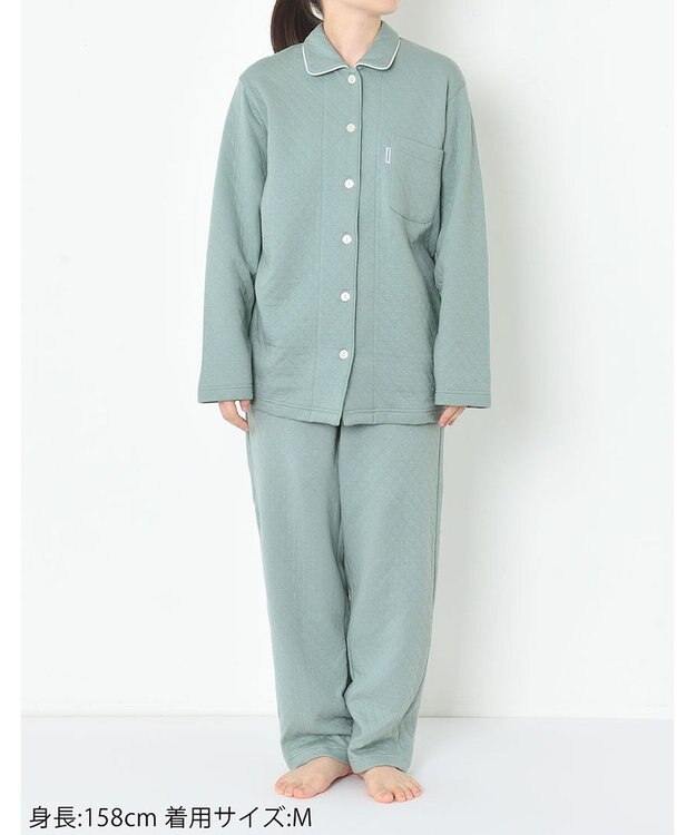 ワコール／睡眠科学 【ふわごころ（R）パジャマ】 長袖・長ズボン しっとりなめらか ふわふわ触感 YDW420 睡眠科学／ワコール グリーン