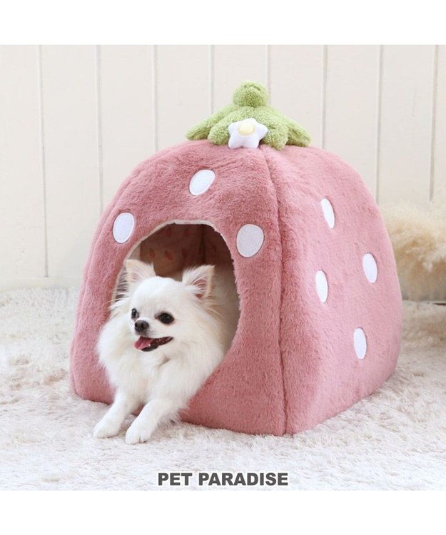 PET PARADISE くすみ苺 ハウス M (38×38×40cm) ピンク