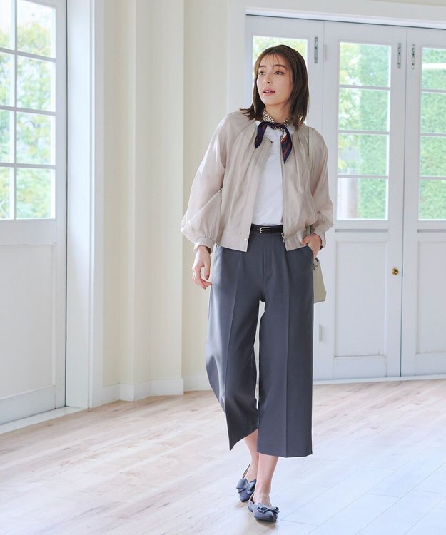 Tiaclasse 【新色追加・洗える】シアーブルゾン グレージュ