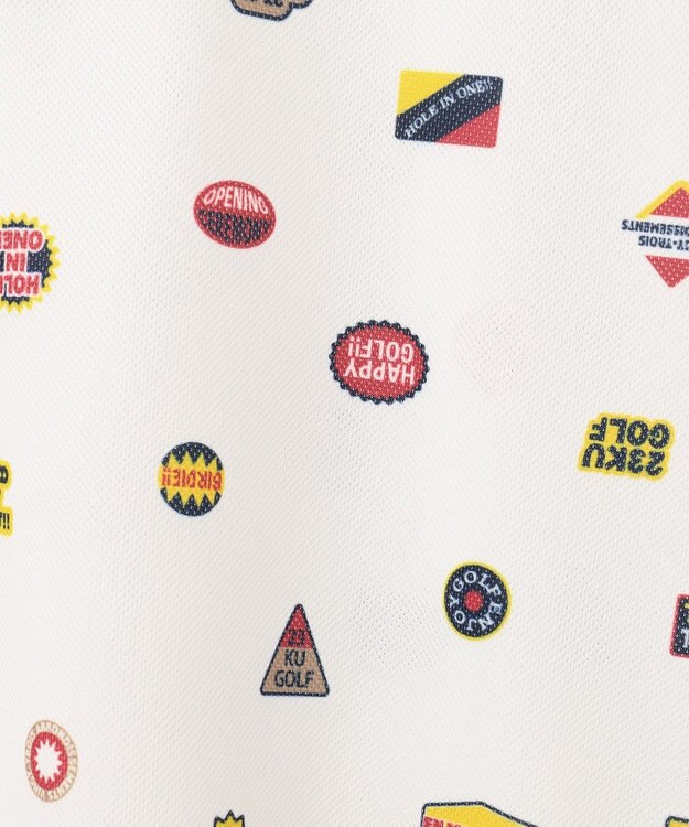 23区GOLF 【WOMEN】【UVケア/吸水速乾】マルチステッカープリント ポロシャツ ホワイト系5