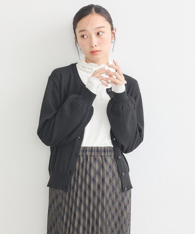 earth music&ecology アンジェリーナラメカーディガン Black