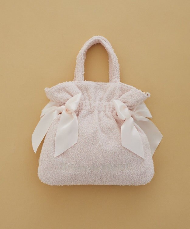 Maison de FLEUR ボアダブルリボン2Wayトートバッグ Pink