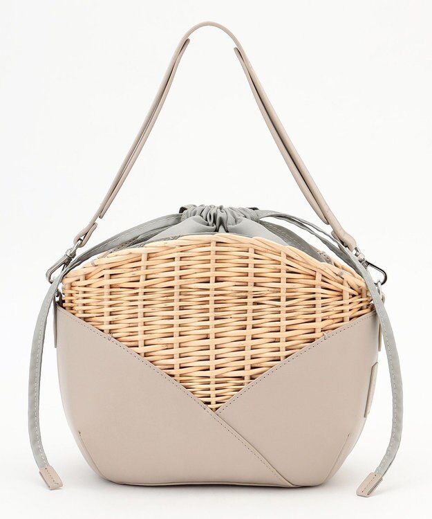 Y'SACCS 【ムック本掲載】ウィッカーバスケットショルダー ライトベージュ