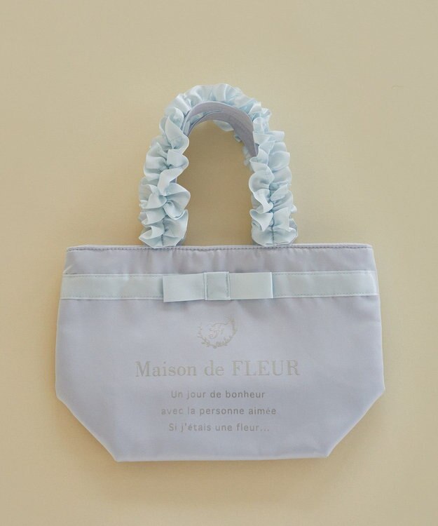 Maison de FLEUR ブランドロゴフリルハンドルトートSバッグ Light Blue