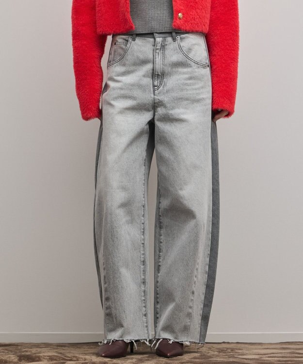 GRACE CONTINENTAL サイドラインデニムパンツ ブラック