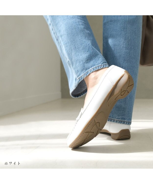 Pointer 本革ドライビングシューズ ホワイト