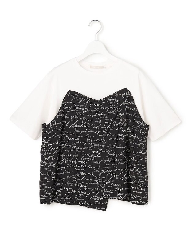 ICB 【30th ANNIVERSARY】5cityプリント コンビカットソー オフホワイト×ブラック