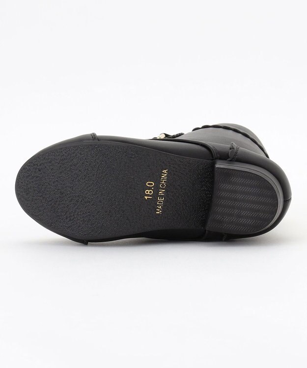 ANY KIDS リボン付き編み上げブーツ ブラック